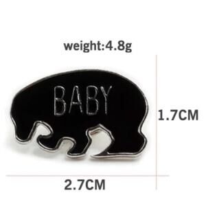 Black Baby Bear Pin Brooch